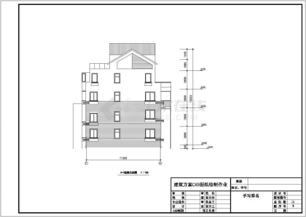 双拼式公寓花园适用型住宅楼建筑施工设计图-图二