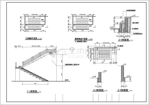 某地区中庭建筑施工CAD设计图纸-图二