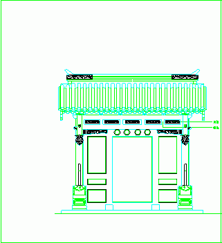 某地区中式古典大门CAD设计图纸-图一