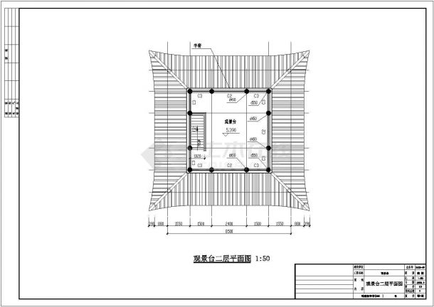 某地区普驼寺建筑施工CAD设计图纸-图二