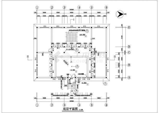 某地区准提庵建筑施工CAD设计图纸-图一