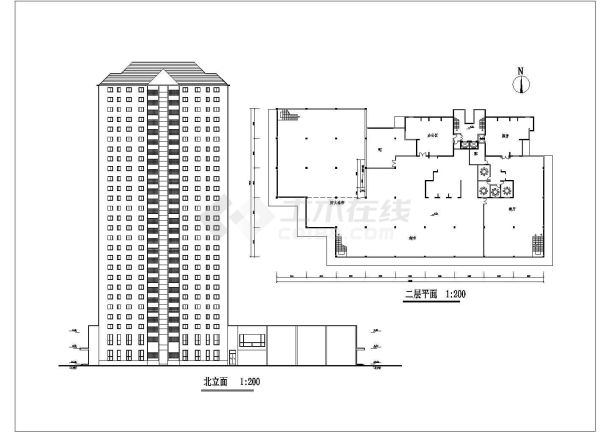 某二十七层商业住宅综合楼建筑施工图-图一