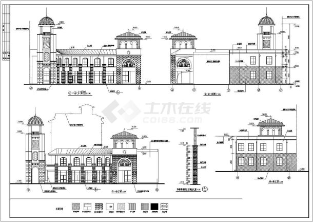 某工程欧式商业网点建筑施工图-图一