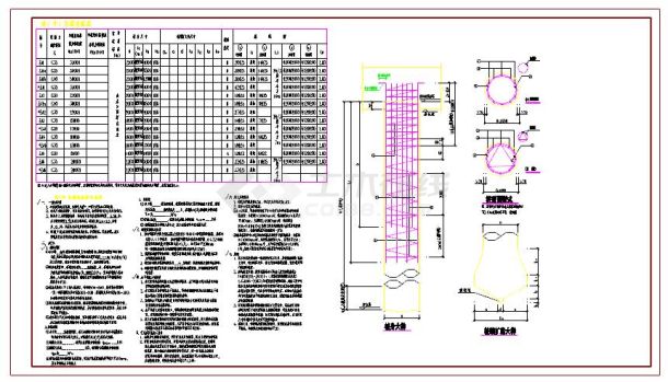 各种直径钻（冲）孔桩大样及桩表-图一