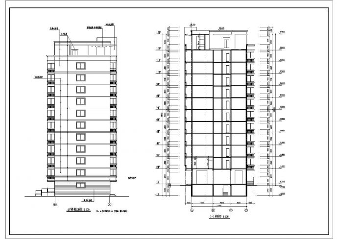 某十二层临街住宅楼建筑设计方案图_图1