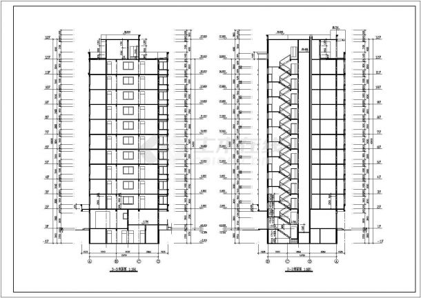 某十二层临街住宅楼建筑设计方案图-图二