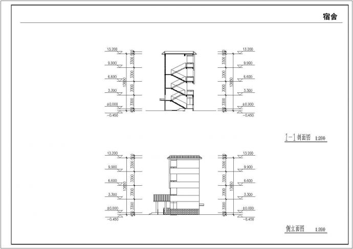 某地四层学生宿舍建筑设计规划施工图_图1