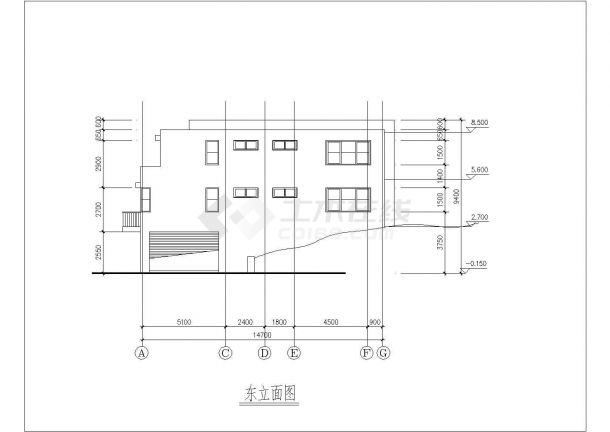 现代风格三层别墅建筑施工设计方案户型图-图二