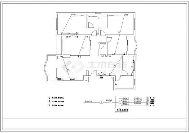 [杭州]某三室样板间室内装修cad施工方案图-图一