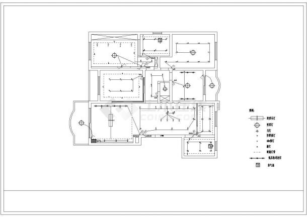 [杭州]某三室样板间室内装修cad施工方案图-图二