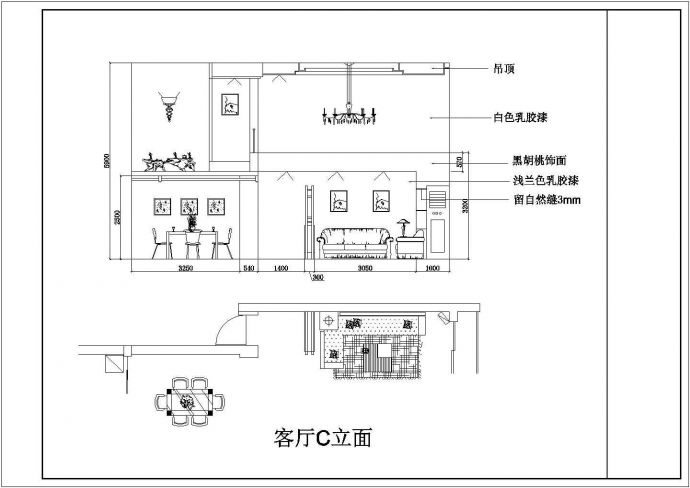 某复式套房室内装修cad方案图纸_图1