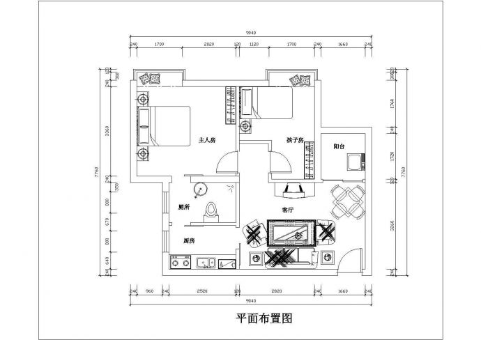 某公寓室内装修cad施工方案图纸_图1