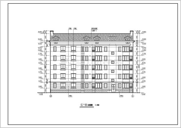 五层砖混结构职工住宅楼建筑施工图-图二