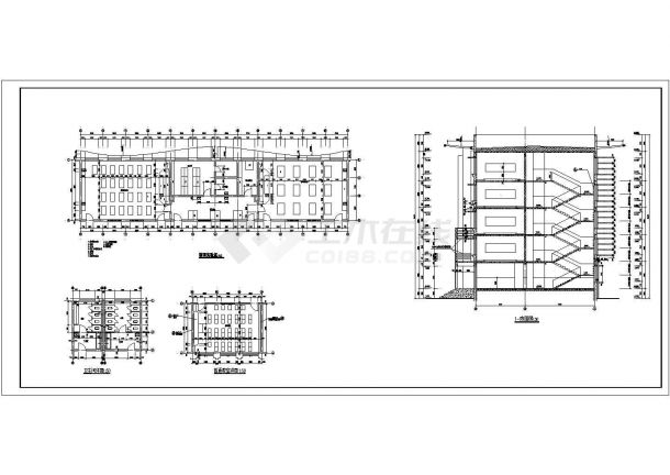某地区某中学教学楼建筑施工CAD设计图纸-图二