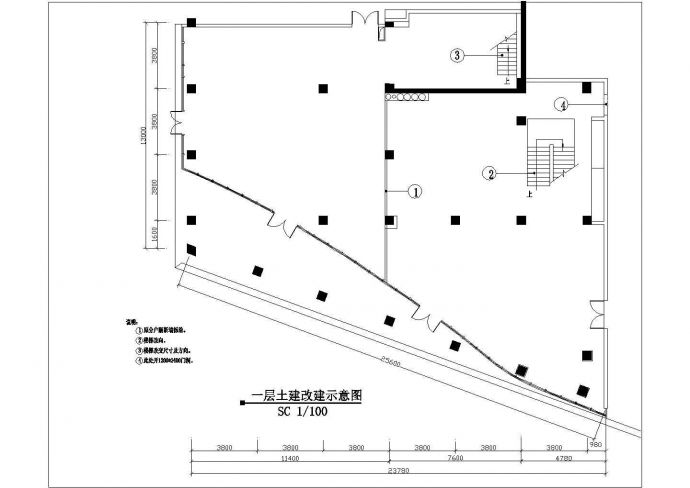 某地区餐厅建筑施工CAD设计图纸_图1