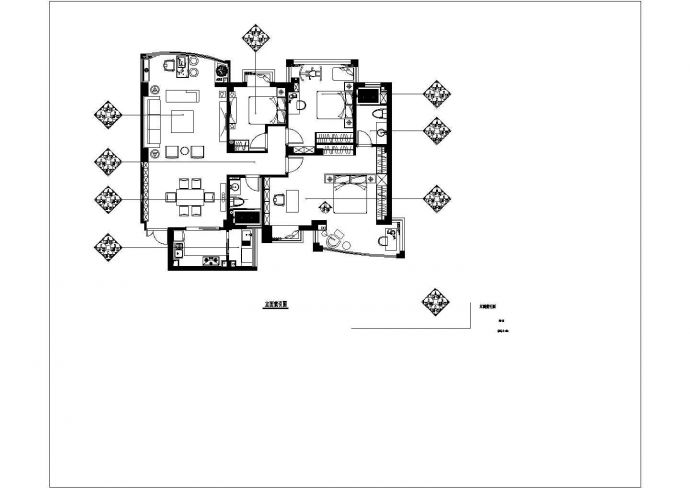 某地区住宅室内装修设计规划施工图_图1