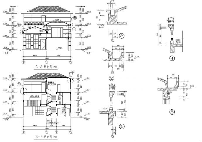 某地区某别墅建筑全CAD施工图纸_图1