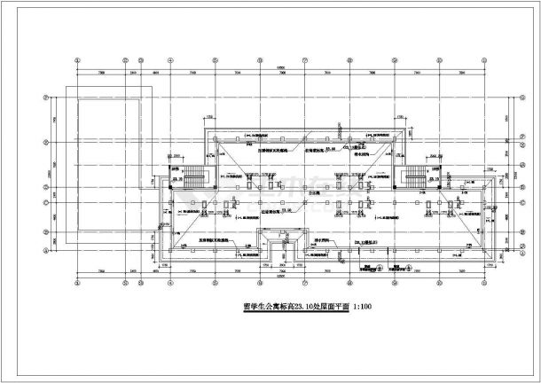 某地区某七层学生公寓建筑CAD施工图纸-图二