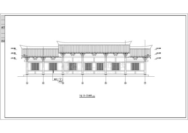 某仿古公厕建筑cad施工图纸-图一