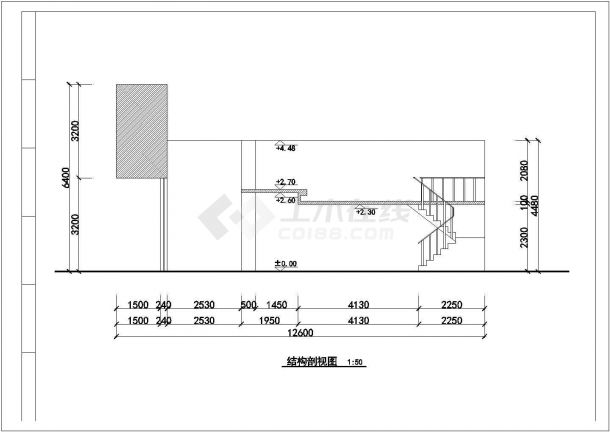 某发型设计室理发店室内装修cad施工图-图一