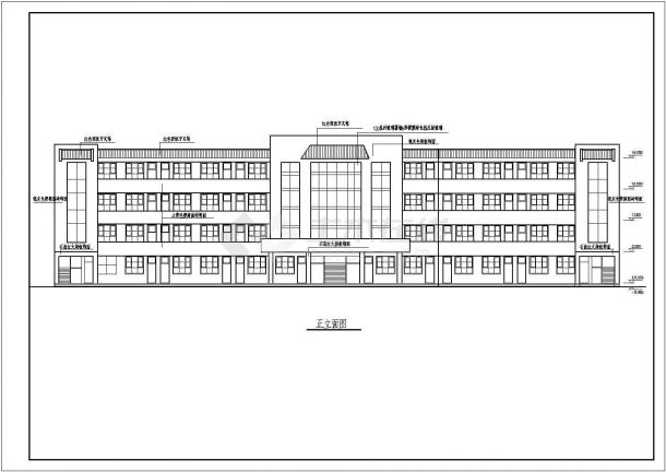 某重点小学教学楼建筑设计施工CAD图-图二