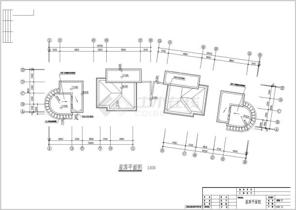  某地区联体别墅建筑施工CAD建筑设计图纸-图一