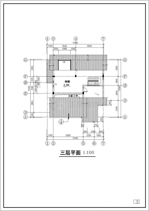  某地区别墅建筑方案CAD建筑设计图纸-图一