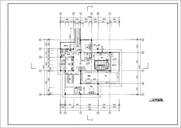  某地区室内带游泳池的别墅CAD建筑设计图纸-图二