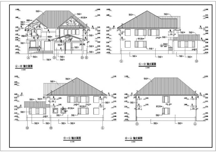  某地区景区别墅建筑CAD建筑设计图纸_图1