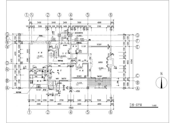  某地区别墅建筑全CAD建筑设计图纸_图1