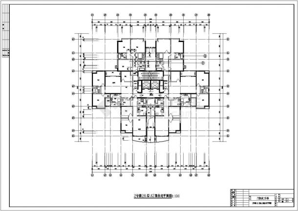 某地区4栋24-30高层住宅CAD建筑设计图纸-图一