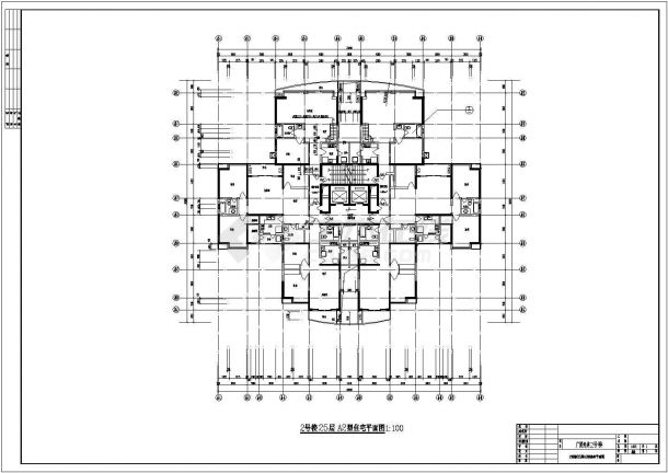 某地区4栋24-30高层住宅CAD建筑设计图纸-图二