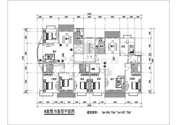 某多层经典单身公寓户型建筑设计图-图二