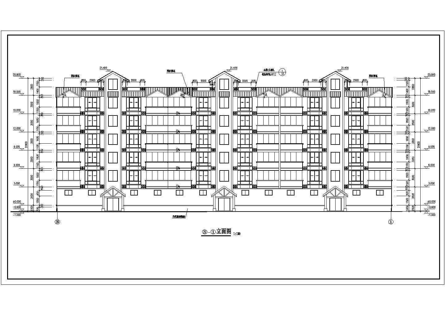 六层4166平方米住宅楼建筑设计图