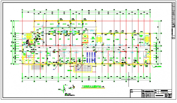 七层中心医院给排水设计cad施工图-图二