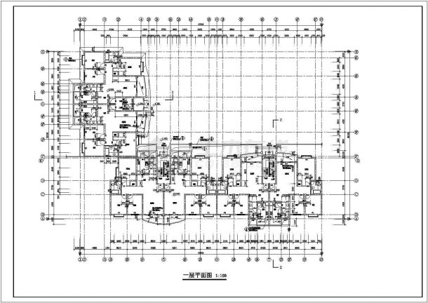 某地区小区住宅建筑施工CAD建筑设计图纸-图二
