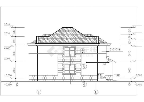 某地区别墅建筑设计CAD建筑设计图纸-图二
