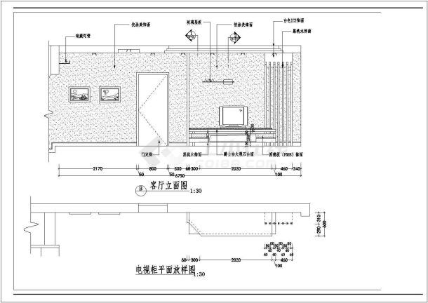 [成都]某住宅楼室内装修cad施工方案图-图一