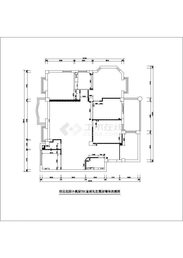 104平米室内家庭精装修cad平立面施工图-图二