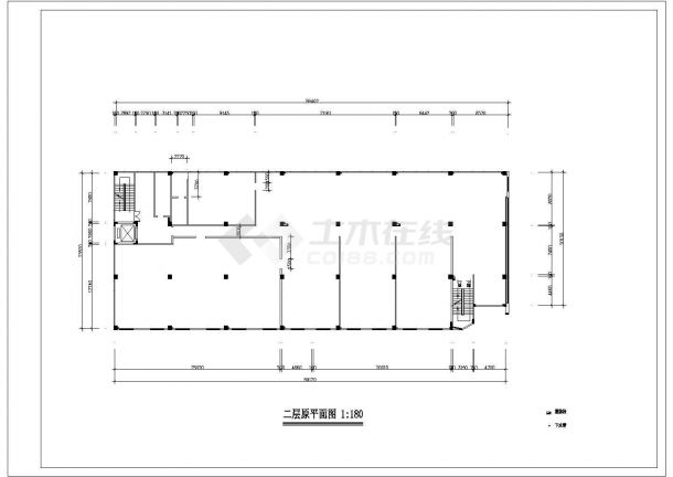 厂房办公室室内装修cad施工图纸-图二