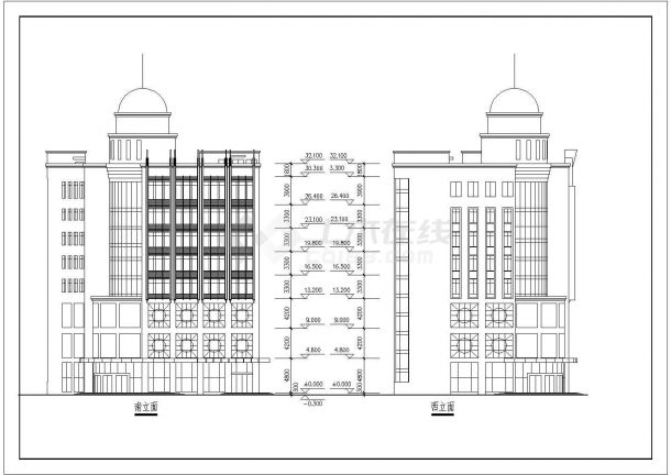 某地八层宾馆建筑施工图纸（共10张）-图一