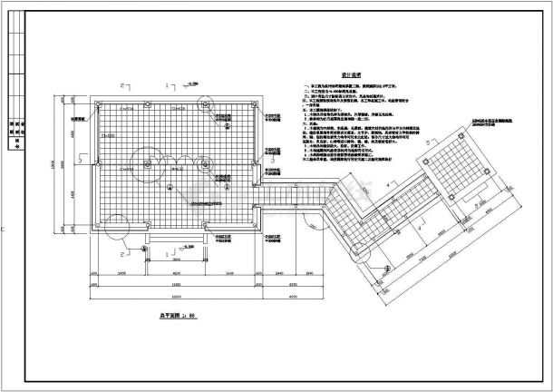 某茶楼工程亭子建筑施工CAD图纸-图二
