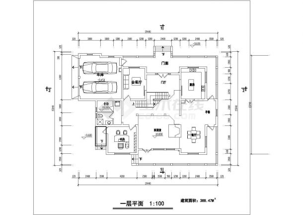 某地区别墅精品建筑方案设计CAD图纸-图一