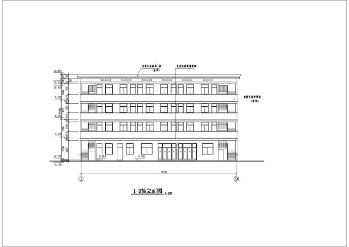 某四层框混结构学生宿舍楼建筑施工图纸_图1