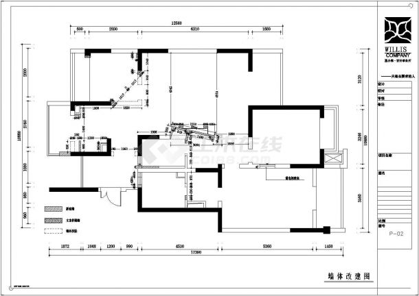 某中式风格三居室住宅装修设计图（含效果图）-图二