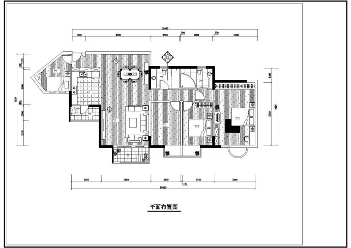 某住宅装修室内设计cad施工方案图_图1