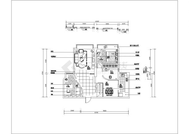 一居住宅室内装修方案cad施工图-图二