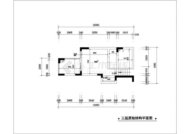 一整套两居室家居装修设计cad施工方案图-图二