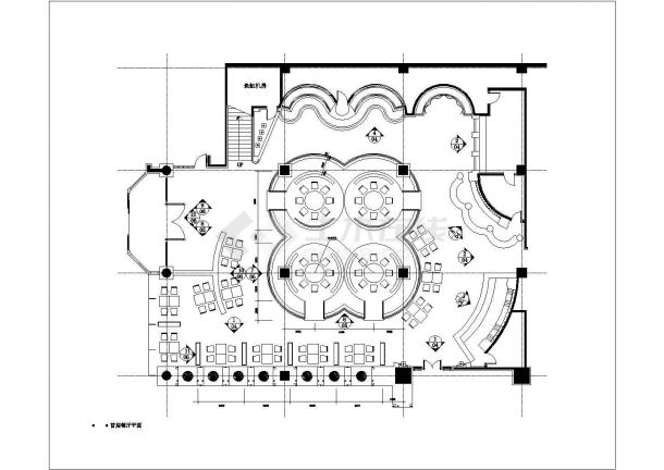 整套餐厅cad平面装饰装修施工设计图-图二