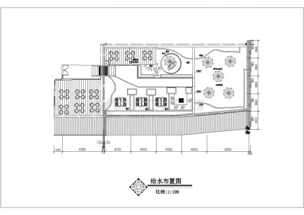 某地屋顶花园花池全套平面布置设计图-图一